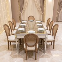 Table à manger pliante moderne en verre argenté miroir pour appartement, mariage, événement, restaurant, hôtel, fêtes