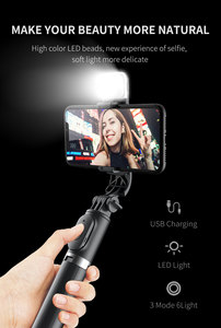 Support de téléphone portable <span class=keywords><strong>Q02s</strong></span>, mini perche à <span class=keywords><strong>selfie</strong></span> extensible avec lumière d'appoint intégrée - Product Image 4