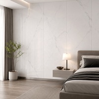 Panneau mural en PVC UV effet marbre blanc WYRAX Panda 1220x2440mm 5mm, résistant à l'humidité, pour crédence de cuisine