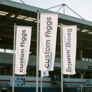 Bandiera di piume da esterno con stampa personalizzata su due lati per uso pesante bandiera con forma di piuma con bandiera a prova di vento a base di X - Product Image 1