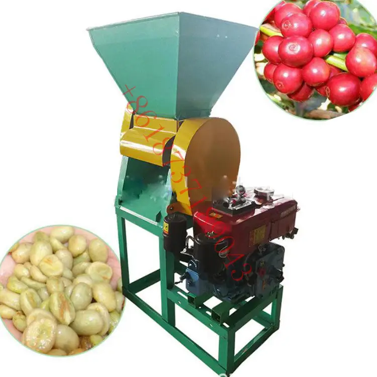 Elektrische Motor Verse Koffie Bean Sheller Peeling Machine Handleiding Cacao Bean Huller Dunschiller Pulper