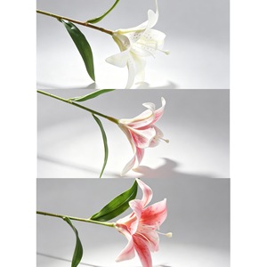 Fleur décorative artificielle en PVC, branche unique de lys, pour la maison, les mariages et les accessoires de photographie - Product Image 1