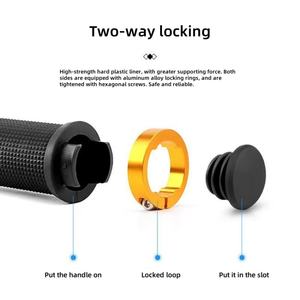 مقبض مقود دراجة بقفل TPR مطاطي مضاد للانزلاق طقم قبضة دراجة MTB للدراجات الجبلية بحلقات من سبائك الألومنيوم - Product Image 5