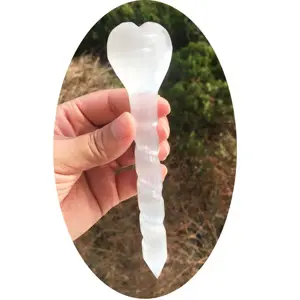 En gros blanc Naturel sculpté à la main La <span class=keywords><strong>Flèche</strong></span> De L'amour gypse tour sélénite cupidon <span class=keywords><strong>flèche</strong></span> point - Product Image 2
