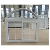 Los últimos diseños de ventanas de PVC UPVC, diseño de parrilla de ventana corredera de vidrio de PVC con mosquitera