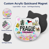 Aimant de réfrigérateur en acrylique avec logo personnalisé du fabricant, souvenirs de Nouvelle-Zélande, sable liquide et sable mouvant