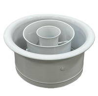 Diffuseur d'air rond réglable en aluminium pour plafonds hauts, pour registres et grilles HVAC