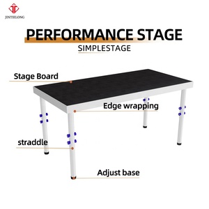เวทีแบบพกพาสำหรับงานหนัก ทำจากอลูมิเนียมอัลลอยด์ พร้อมขาปรับระดับได้ และดีไซน์ทรงสี่เหลี่ยม - Product Image 3