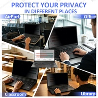 Filtre d'écran de confidentialité anti-choc 15,6 pouces 16:9 pour ordinateur portable Lenovo, anti-reflets, anti-espionnage, protection contre la lumière bleue