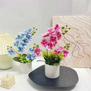 Orquídea Artificial de Alta Calidad <span class=keywords><strong>con</strong></span> 2 Ramas <span class=keywords><strong>y</strong></span> 12 <span class=keywords><strong>Flores</strong></span>, Ramo de Phalaenopsis en Maceta, Flor Artificial Simulada para Decoración del Hogar <span class=keywords><strong>y</strong></span> Bodas - Product Image 4