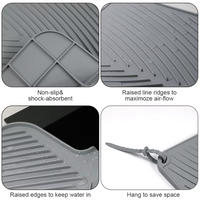 Tapis de séchage antidérapant en silicone épais, résistant à la chaleur, pour évier et robinet