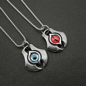Yunnique-collar con colgante de ojo turco en acero inoxidable, color rojo y azul, diseño asimétrico, joyería de regalo HX008 - Product Image 1