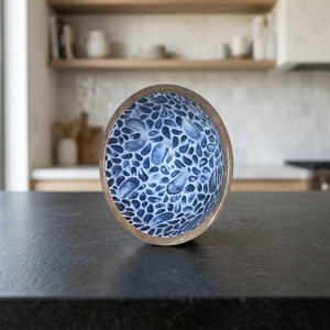 Mango Wood Bowl Enamel Art Deco Design Eco-Friendly Waterproof Durable Lightweight <b>Wall</b> <b>Mount</b> Outdoor Use Furbish Home Decor - Product Image 1