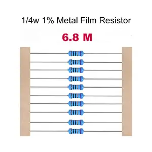 5000 adet/kutu 1/4W 1R ~ 10M direnci 1% 6.8M Metal film rezistans 5 renk halka direnci DIY projeleri için ve deneyler
