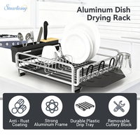 Hot Style Ménage Multifonctionnel En Aluminium Vaisselle Séchage Lavabo Égouttoir À Vaisselle Supports pour Comptoir De Cuisine