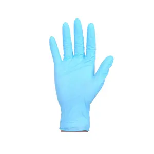 GD1001 Guantes texturizados de Cirugía de examen de goma desechables de nitrilo azul sin polvo 100 piezas