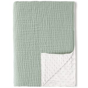 Enfants bébé couvertures unisexe nouveau-né doux pépinière berceau couvertures avec mousseline coton avant et pointillé polaire dos imprimé <span class=keywords><strong>lit</strong></span> jette - Product Image 6