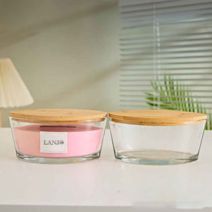 LANJO Wholesale 16oz Round Boat Jar Soy <b>Wax</b> Aromatherapy <b>Candle</b> with Large Wood Wick 770Ml in Bulk - Product Image 6