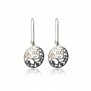 Pendientes de Aro con Diseño de Círculo Ornamentado, Chapados en Oro, Estilo Vintage, Hechos a Mano, Joyería de Plata de Ley 925 al por Mayor, Regalo - Product Image 2
