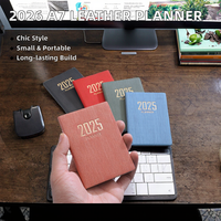 Agenda DOMIKEE en cuir 2026 A7, mini carnet de poche, calendrier quotidien, hebdomadaire et mensuel sur 365 jours, organisateur de planning, reliure cousue