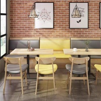 Ensemble de table à manger de haute qualité en bois pour café, avec banquette ignifuge pour restauration rapide, table de restaurant en cuir vert