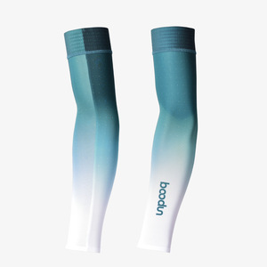 Manchons de protection solaire anti-UV légers en soie glacée pour activités de plein air, unisexe adulte, cyclisme, course, randonnée, conduite, motif bleu et blanc - Product Image 3