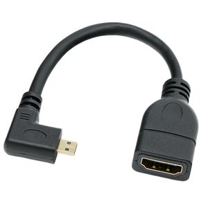 Cable adaptador Micro HDMI en ángulo recto a HDMI hembra 4K para cámaras, tabletas y monitores - Product Image 3