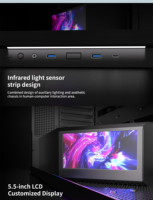Jungle LeopardAX-8 ATX Mid Tower Gaming PC Case, Curved Tempered Glass, 2×USB3.0+10Gbps Type-C, Max 410mm GPU & 176mm CPU Cooler