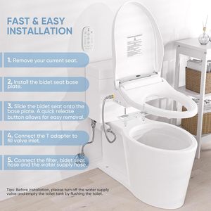 Умное сиденье для унитаза с беспроводным пультом и боковой панелью - Product Image 5