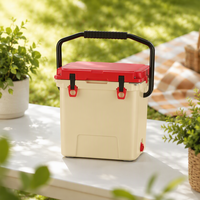 Glacière Rotomoulée 17L Abordable et Robuste, Boîte de Rangement Thermique Portable en Plastique Écologique pour Randonnée et Cuisine en Extérieur