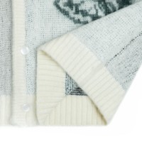 AiNear Großhandel Custom Logo Design Oem & Odm Fluffy Chunky Langarm V-Ausschnitt Jacquard Herren Mohair Strick Cardigan Sweater