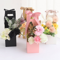 Boîte à fleurs personnalisée avec Logo imprimé, emballage de Bouquet de fleurs colorées, boîte en carton