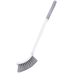 Brosse de toilette avec long manche, poils doux, fixation murale pour le nettoyage de la salle de bain, design minimaliste, poignée ergonomique - Product Image 2