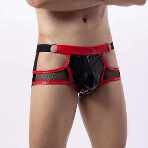 Tanga Masculina de Cuero Sintético Transpirable, Diseño Abierto, Color Combinado, Cintura Baja, <span class=keywords><strong>Sexy</strong></span> y Divertido - Product Image 2