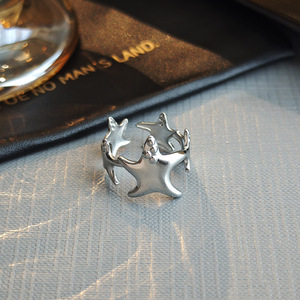 Wide Sided <strong>Promise</strong> <strong>Ring</strong> Gold Women High Grade Stainless Steel Starfish <strong>Rings</strong> Adjustable Fashion Beautiful and <strong>Cheap</strong> Jewelry - Product Image 3