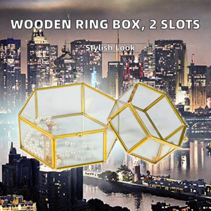 Boîte à bagues en métal pour femmes, 2 emplacements, rangement pour bagues de mariage, porte-bijoux, cadeau pour elle, entrepôt américain - Product Image 2