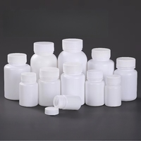 Flacon en plastique HDPE blanc de 20 ml à 200 ml pour capsules de vitamines, pilules, médicaments, avec bouchon sécurité enfant