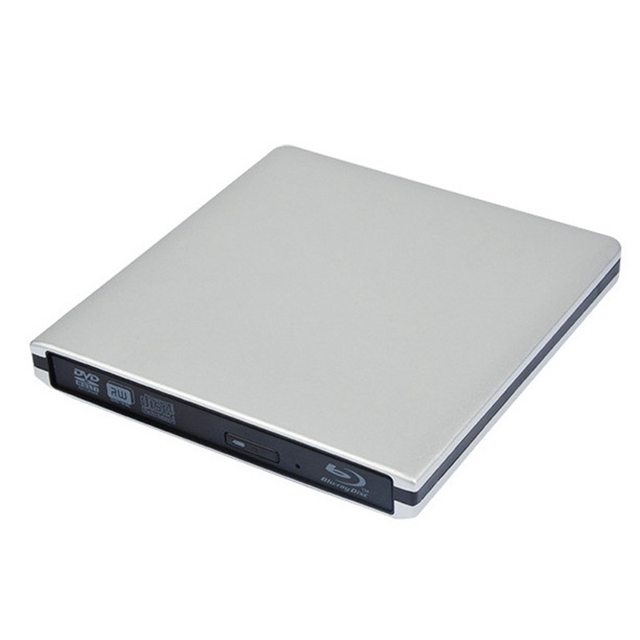 Aluminum Blu-ray Drive Ultra-thin External USB 3.0 Blu-ray burner BD-RE CD/DVD RW burner Can Play 3D 4K Blu-ray Disc for Laptop