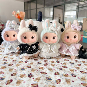 Soft Toy 17cm Doll <b>Clothes</b> Set with Bow Hair <b>Clip</b> & Floral Dress Series-Unisex for 14+ Years - Product Image 2