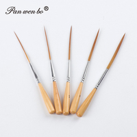 Juego de 5 Pinceles para Pintar con Punta Fina Extra Larga, para Delinear, Pintar con Pincel, para Acrílico, Acuarela y Gouache