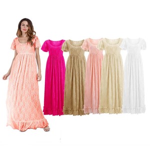 Vestido <span class=keywords><strong>de</strong></span> <span class=keywords><strong>Maternidad</strong></span> Blanco Largo <span class=keywords><strong>de</strong></span> Encaje <span class=keywords><strong>para</strong></span> <span class=keywords><strong>Fiesta</strong></span> <span class=keywords><strong>de</strong></span> Bodas 2024, Color Sólido, DGPD-005 - Product Image 1