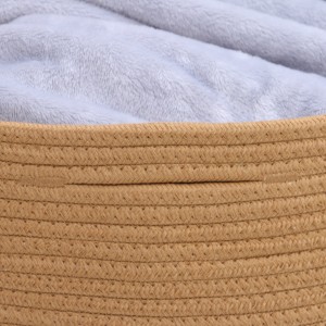 Panier Fabricant gros coton tissé Multicolore naturel Chanvre corde plante paniers de rangement de blanchisserie - Product Image 4