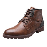 Bottes Chelsea Chukka Western décontractées pour hommes à plateforme, avec logo personnalisé, en cuir PU, fermeture éclair, grandes tailles, hiver – Meilleures ventes