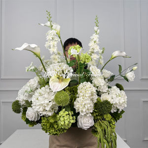 <span class=keywords><strong>Bouquet</strong></span> <span class=keywords><strong>de</strong></span> fleurs artificielles moderne pour mariage, thème blanc <span class=keywords><strong>et</strong></span> vert, 70 cm, grande fleur d'allée avec guirlande suspendue pour décoration d'autel - Product Image 2