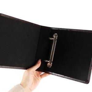 Văn Phòng Phẩm Tùy Chỉnh Kích Thước Hai Lỗ PU Leather Ring Binder Tài Liệu Tập Tin Thư Mục - Product Image 4