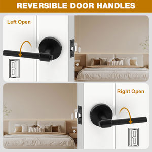 Современный дизайн интерьер дверной Рычаг Ручка проход замок с щеткой никель/Атлас никель - Product Image 4