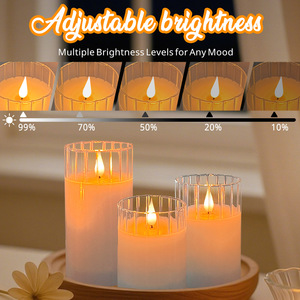 Flameless nến Set USB nến có thể sạc lại điều khiển từ xa đèn nến ánh sáng với bộ đếm thời gian và Dimmer giáng sinh trang trí đèn - Product Image 3