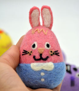 Adornos de Huevos de Pascua de Fieltro Hechos a Mano con Conejito, Decoración de Pascua de Fieltro de Lana Suave para el Hogar, Venta al por Mayor - Product Image 3