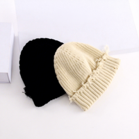 Nouveau design tendance, bonnet en tricot crocheté personnalisé pour femmes et hommes, bonnet d'hiver délavé