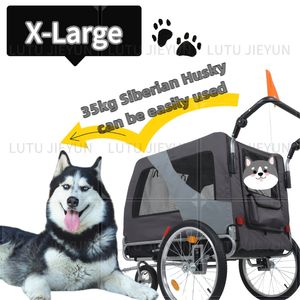 बड़े कुत्तों के लिए अतिरिक्त-बड़े मजबूत और टिकाऊ फोल्डेबल पालतू बाइक ट्रेलर ओम अनुकूलन योग्य तीन पहिया लोहा सामग्री ओएम - Product Image 2